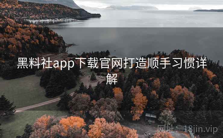 黑料社app下载官网打造顺手习惯详解  第2张
