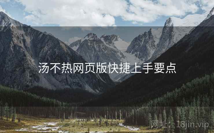 汤不热网页版快捷上手要点  第2张